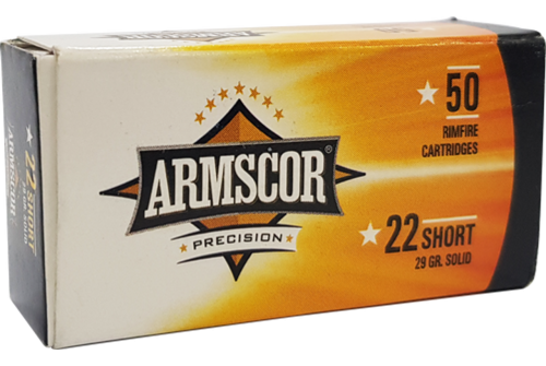 Armscor Ammo .22 Short 29 Grain Copper Plated Lead Rn 50-pack