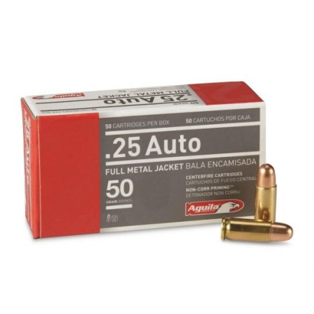 Aguila .25 ACP Auto 50gr FMJ 50 Rounds Ammunition