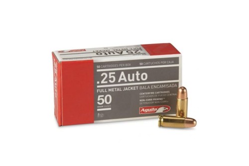 Aguila .25 ACP Auto 50gr FMJ 50 Rounds Ammunition