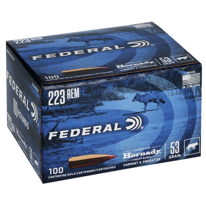 Federal Varmint and Predator 223 Rem 53 Grain 100 Count