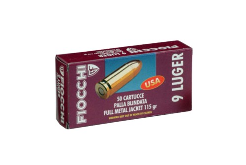 Fiocchi Pistol Shooting Dynamics Handgun Ammunition 9mm Luger 115 gr FMJ 50/Box, 9AP USA