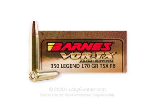 Barnes VOR-TX 350 Legend, 170gr, TSX Flat Base, 20rd Box