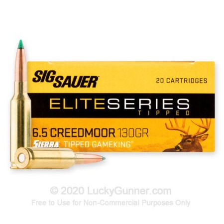 Sig Sauer: 6.5 Creedmoor, 130gr Elite Series, Tipped, 20/Box