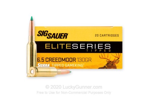 Sig Sauer: 6.5 Creedmoor, 130gr Elite Series, Tipped, 20/Box