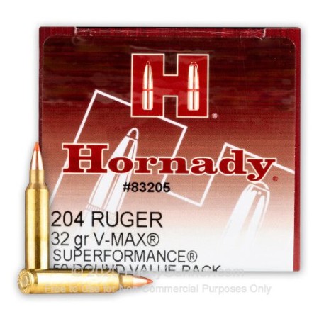 204 Ruger - 32 Grain V-Max - Hornady Superformance - 50 Rounds