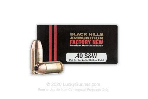 40 S&W - 155 Grain JHP - Black Hills - 20 Rounds