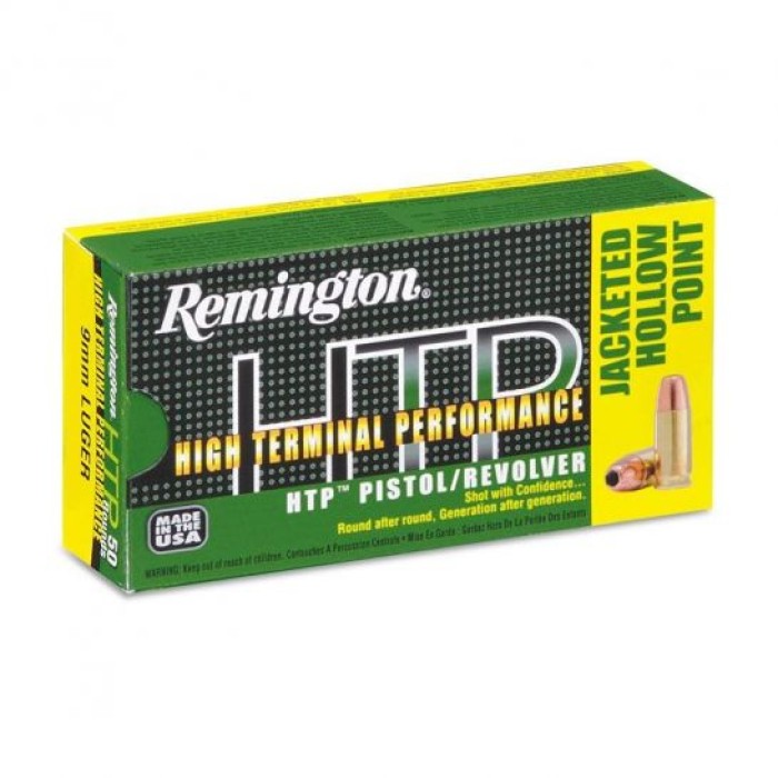 Remington High Terminal Performance 9mm 147gr JHP Ammunition, 50 Round Box - RTP9MM8