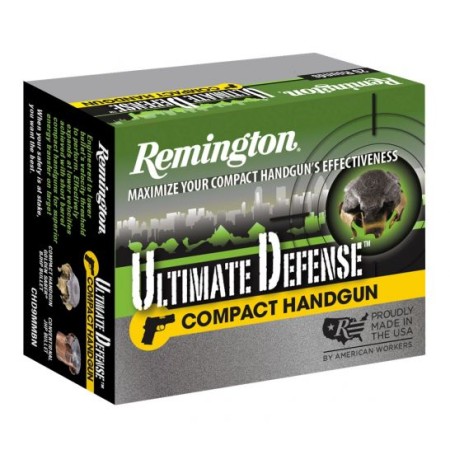 Remington 9mm 124gr GJHP Ultimate Defense Compact Handgun Ammunition 20rds - CHD9MMBN