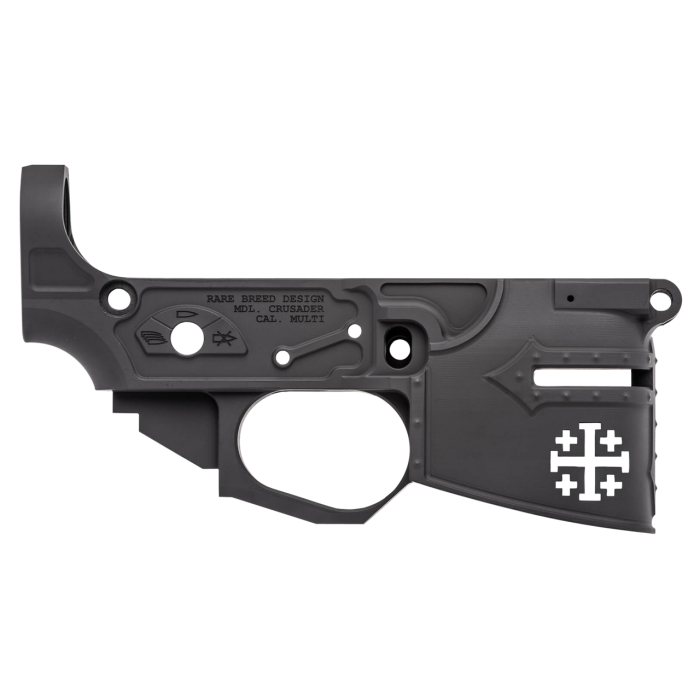 Spikes STLB600 Rare Breed Crusader Stripped Lower Receiver Multi-Caliber 7075-T6 Aluminum Black Anodized for AR-15