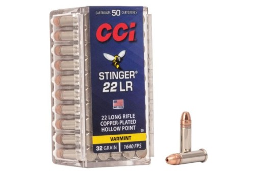 CCI Speer Stinger 22 LR 32 Grain Gilded Lead Hollow Point Ammo, 50 Round Box (50)