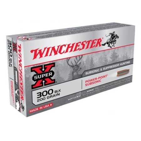 Winchester .300 AAC Blackout 200 Grain Super-X Centerfire Rifle Ammunition, 20rds - X300BLKX