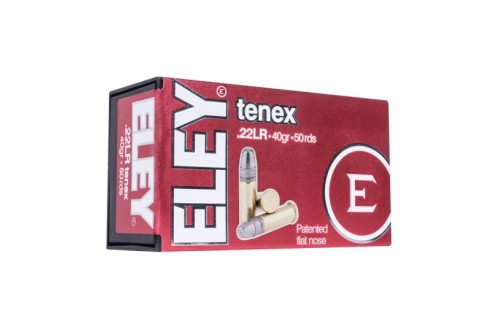 ELEY Tenex .22 LR 40gr Patented Flat Nose Ammunition, 50 Rounds u2013 00100