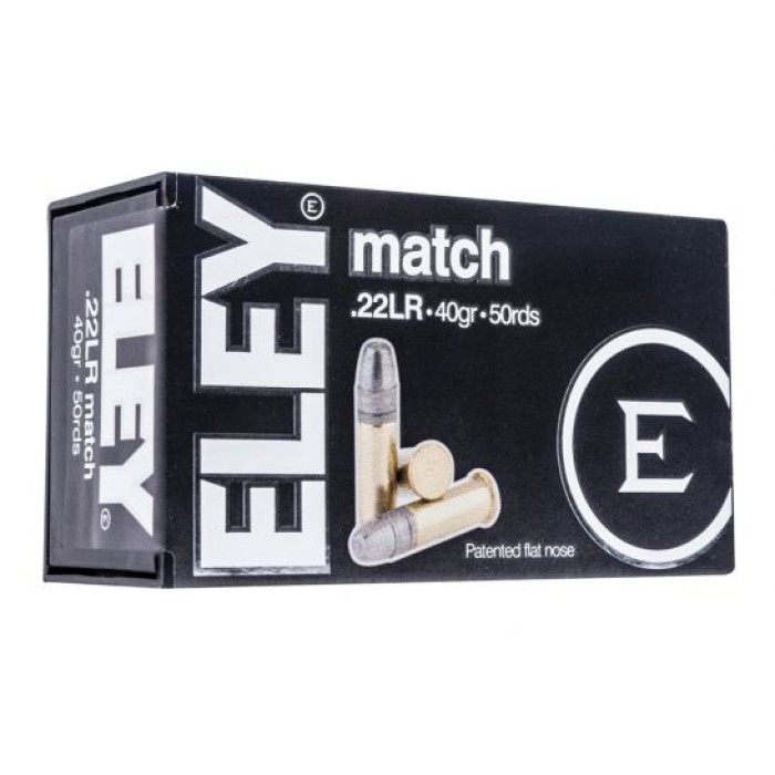 ELEY Match .22 LR 40gr Ballistic Performance Ammunition, 50 Rounds u2013 01100