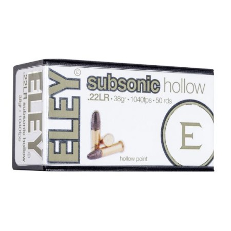 ELEY Subsonic Hollow .22 LR 38gr Ammunition, 50 Rounds u2013 05400