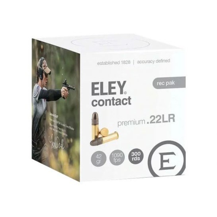 ELEY CONTACT .22 LR 300RD REC PK - Brass Casing