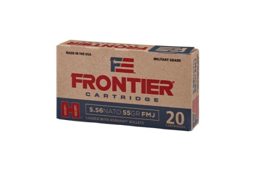 Hornady Frontier 5.56 NATO Ammo 55 Grain FMJ, 20rds - FR200