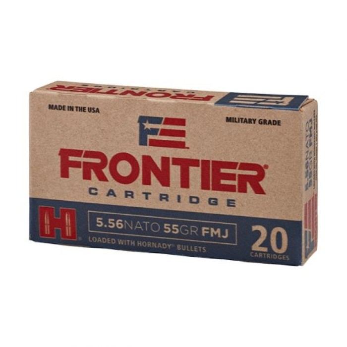 Hornady Frontier 5.56 NATO Ammo 55 Grain FMJ, 20rds - FR200