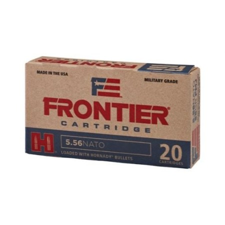 Hornady Frontier Boat Tail Hollow Point Match 5.56 NATO Ammo 75 gr 20 Round Box - Brass Casing