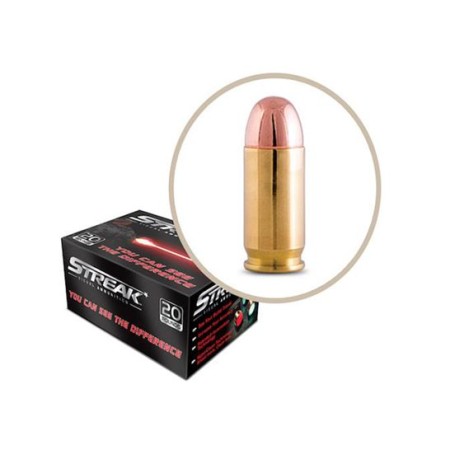 Ammo Inc STREAK 9mm 147gr TMJ Tracer Practice Ammo, 20 Rounds - 9147TMC-STRK-RED