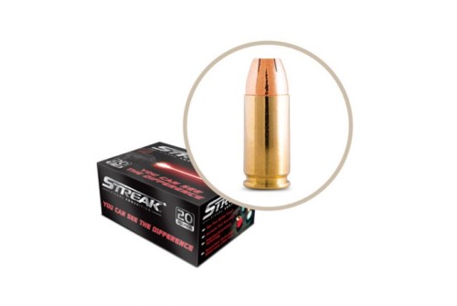 Ammo Inc STREAK 9mm 115gr JHP Tracer Defensive Ammo, 20 Rounds - 9115JHP-STRK-RED