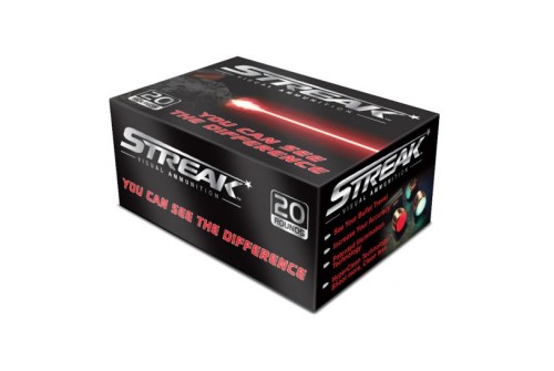 Ammo Inc STREAK .380 Auto/ACP 100gr TMJ Tracer Practice Ammo, 20 Rounds - 380100TMC-STRK-RED