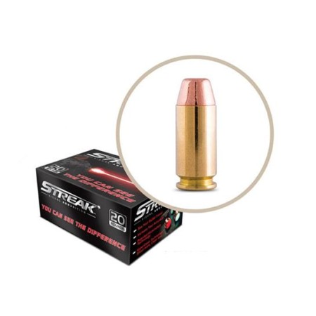 Ammo Inc STREAK 40 S&W 180gr TMJ Tracer Practice Ammo, 20 Rounds - 40180TMC-STRK-RED