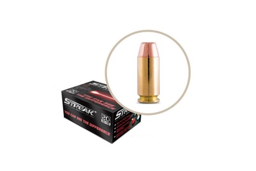 Ammo Inc STREAK 40 S&W 180gr TMJ Tracer Practice Ammo, 20 Rounds - 40180TMC-STRK-RED