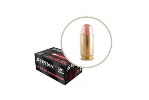 Ammo Inc STREAK .45 Auto/ACP 230gr TMJ Tracer Practice Ammo, 20 Rounds - 45230TMC-STRK-RED