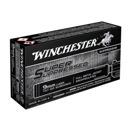 Winchester Super Supressed 9mm - Luger 147gr. Fmje 50-pack