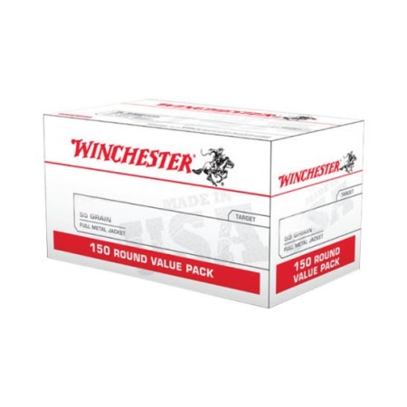 Winchester USA RIFLE .223 Remington 55 Grain Full Metal Jacket Brass Cased Centerfire Rifle Ammo, 150 Rounds, W223150