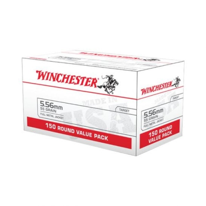 Winchester Ammo 5.56x45mm NATO M193 Ammo 55 G rain FMJ 150 Rounds Value Pack