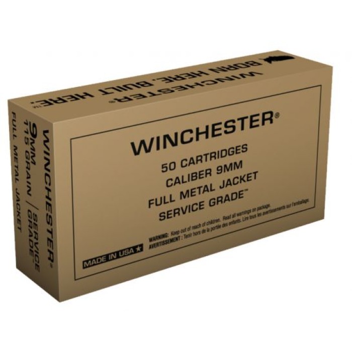 Winchester Service Grade 9mm 115gr FMJ 50 Rounds Aummunition - SG9W