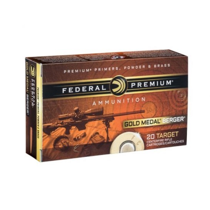 Federal Gold Medal Brass 6mm Creedmoor 20-Rounds Berger Hybrid Open Tip Match 105 Grain