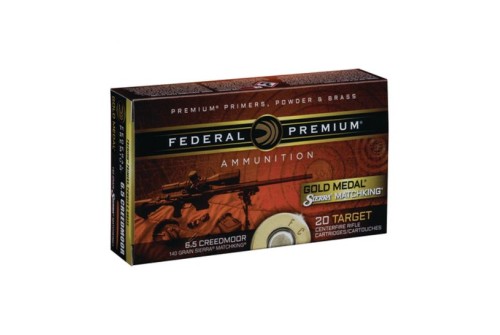 Federal 6.5 Creedmoor 140gr Sierra MatchKing BTHP Gold Medal Rifle Ammunition, 20 Rounds - GM65CRD1