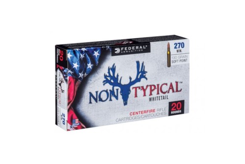 Federal 270 Win 130gr Soft Point Non-Typical Whitetail Rifle Ammunition, 20 Rounds - 270DT130