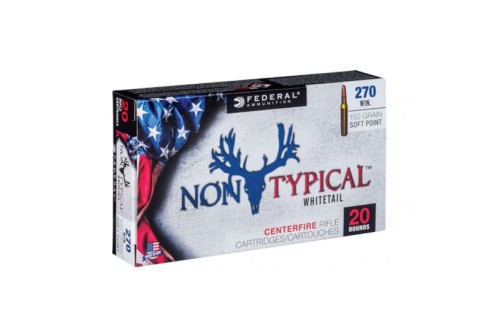 Federal 270 Win 150gr Soft Point Non-Typical Whitetail Rifle Ammunition, 20 Rounds - 270DT150