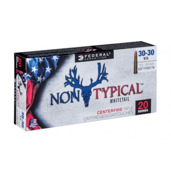 Federal 30-30 Win 150gr Soft Point Non-Typical Whitetail Rifle Ammunition, 20 Rounds - 3030DT150