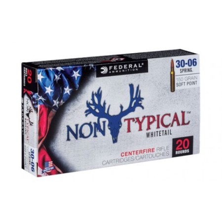 Federal 30-06 Sprg 150gr Soft Point Non-Typical Whitetail Rifle Ammunition, 20 Rounds - 3006DT150