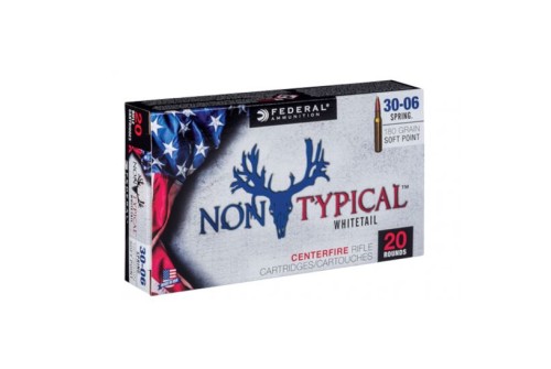 Federal 30-06 Sprg 180gr Soft Point Non-Typical Whitetail Rifle Ammunition, 20 Rounds - 3006DT180