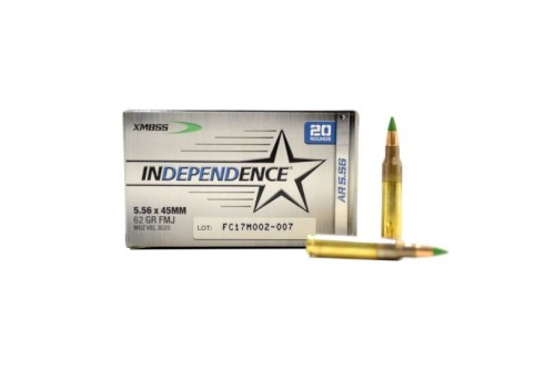 Federal Independence 5.56x45mm 62gr FMJ Ammunition, 20 Rounds u2013 XM855I