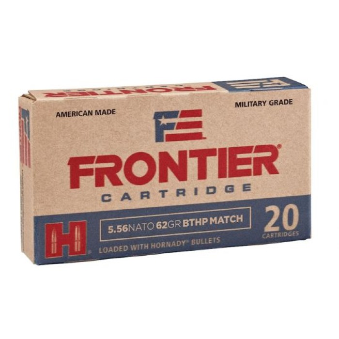 Hornady Frontier 5.56 Nato 62gr BTHP Match 20 Rounds Ammunition - FR300