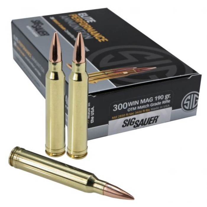 Sig Sauer .300 Win Mag 190 Grain OTM Match Grade Rifle Ammunition, 20 Rounds - E3WMM1-20