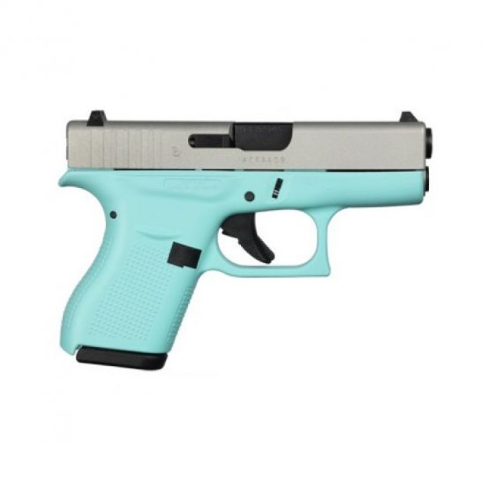 Glock G42 .380 ACP Silver Aluminum Cerakote and Robin Egg Blue Subcompact Pistol - UI4250204RESA