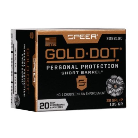 38 Special Plus P 135 Grain Gold Dot Hollow Point Short Barrel 20 Rounds