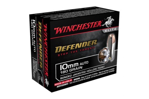 Winchester DEFENDER 10mm Auto 180 grain Bonded Jacketed Hollow Point Centerfire Pistol Ammo, 20 Rounds, S10MMPDB