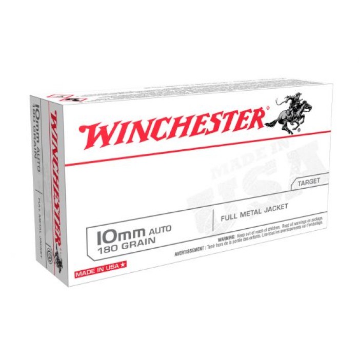 Winchester USA White Box 10mm 180 gr FMJ 20 Rounds Ammunition - USA10MM