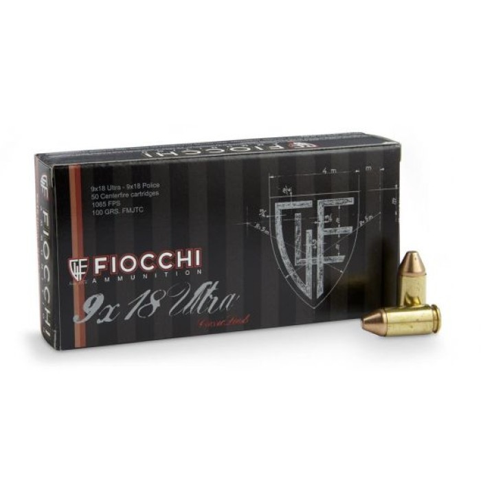 Fiocchi Specialty 9x18mm Ultra 100 gr 50 Rounds Ammunition - 9X18