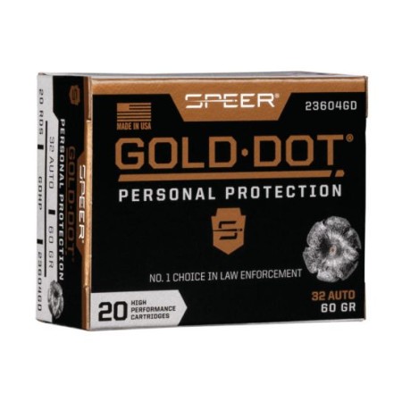 Speer Gold Dot Personal Protection .32 Auto 60 gr 20 Rounds Ammunition - 23604GD