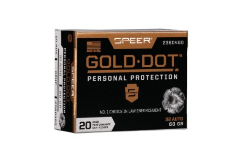 Speer Gold Dot Personal Protection .32 Auto 60 gr 20 Rounds Ammunition - 23604GD