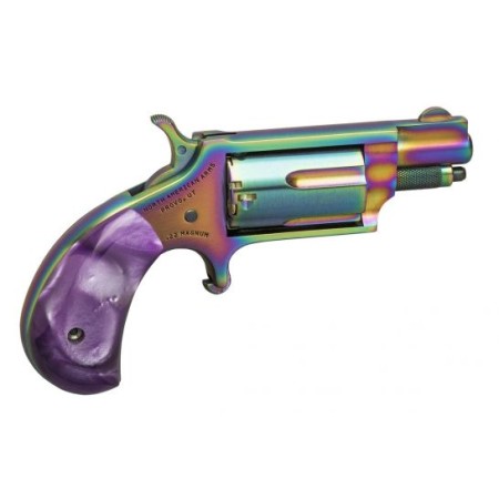 NAA Magenta Magnum .22 Magnum 5 Round Revolver, Titanium Rainbow - NAA-22MS-RBW